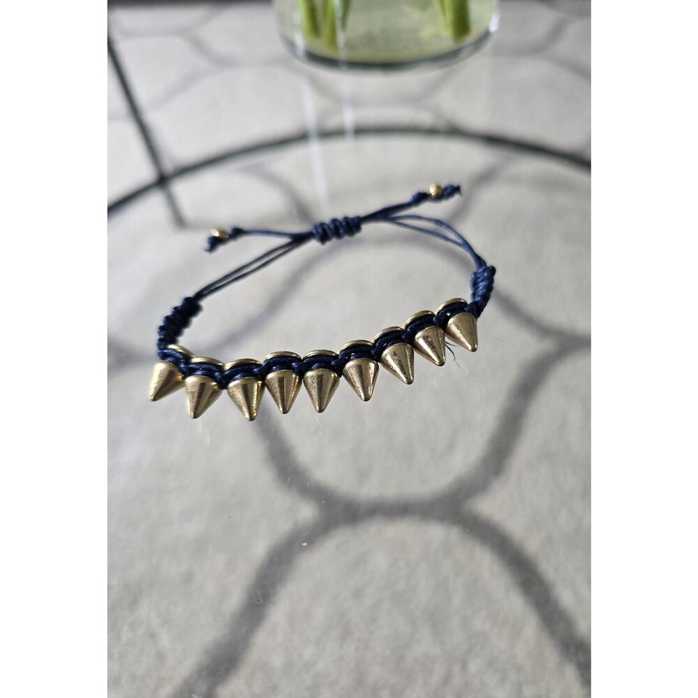 Bansri Navy Gold Spike Bracelet New